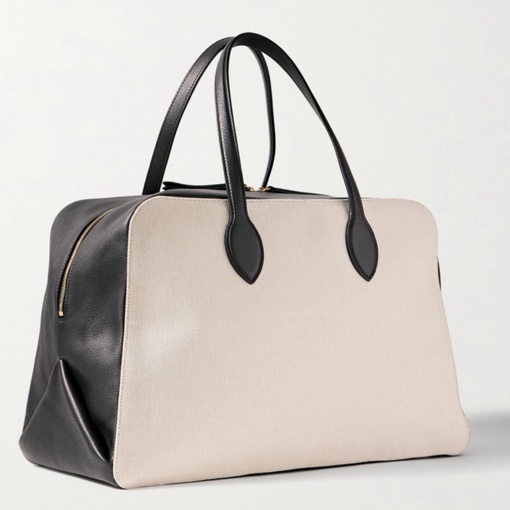 Khaite Maeve weekender large leather and canvas tote - Picture 3 of 14